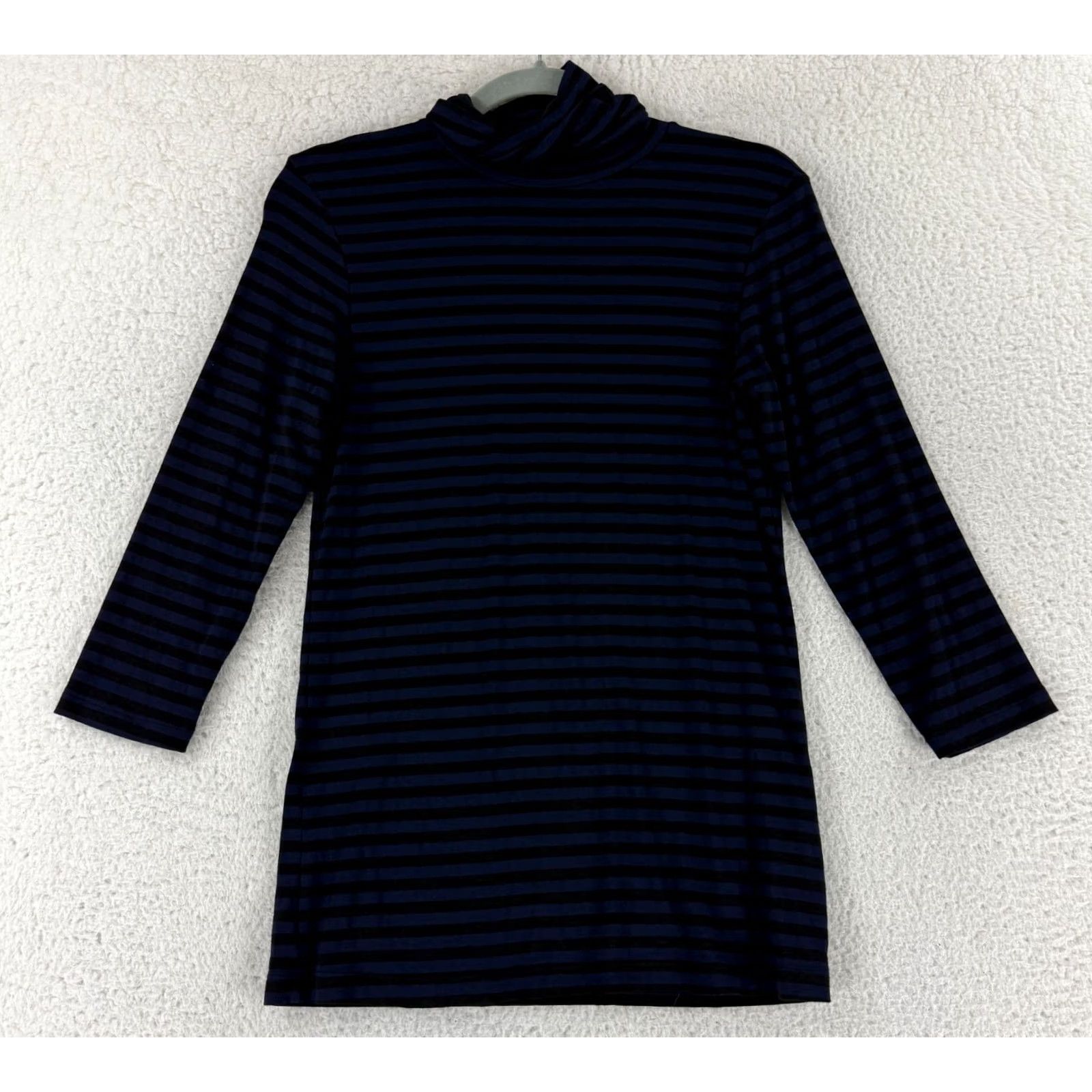 L'AGENCE L'Agence Aja Turtleneck Shirt Womens Small Blue Black Striped 3/4 Sleeve Casual Size S / US 4 / IT 40 - 2 Thumbnail