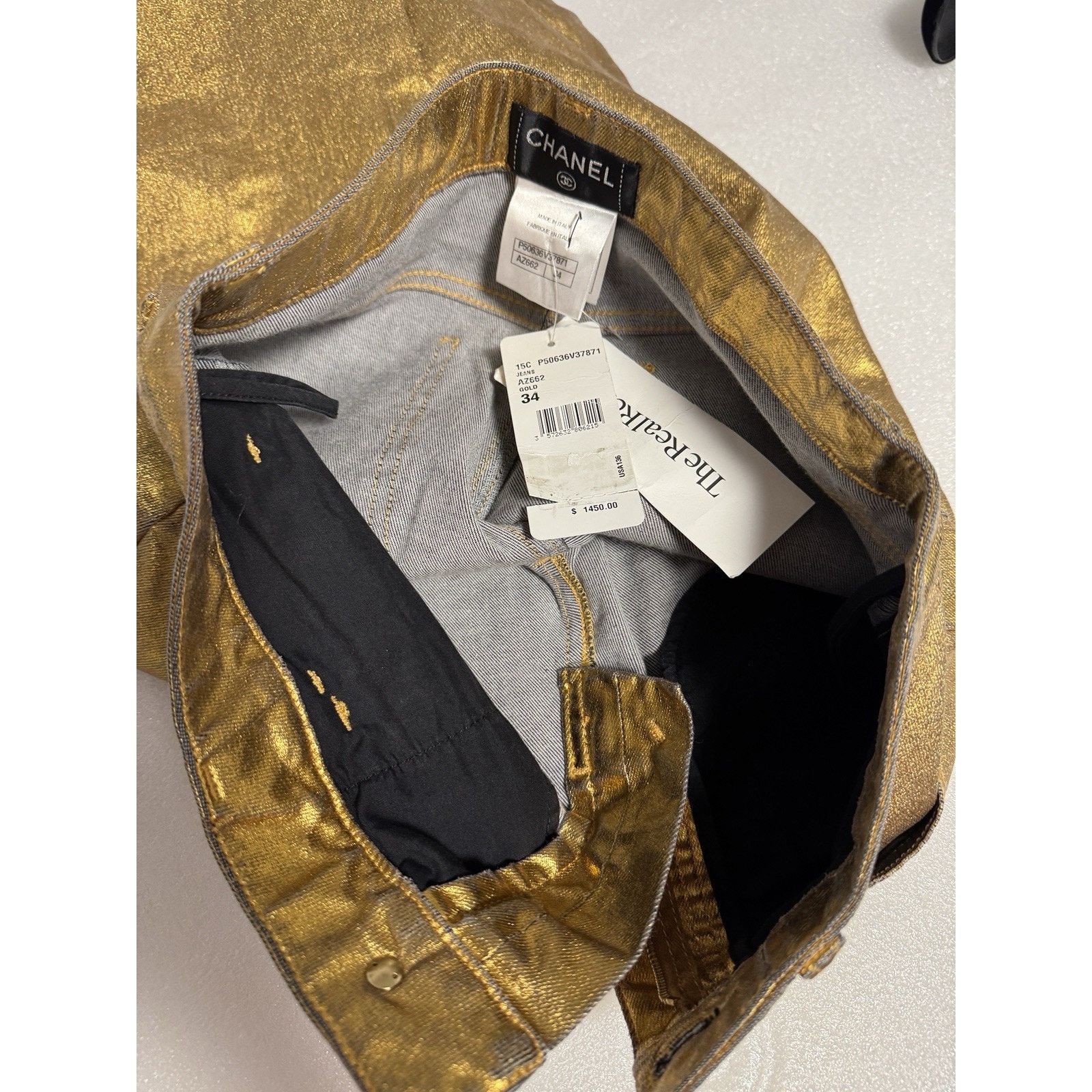 Chanel CHANEL NWT Gold Denim Djuns Size 34 $1450 Size 34" / US 12 / IT 48 - 4 Thumbnail