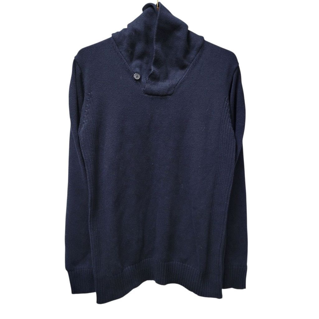 Oscar De La Renta Oscar De La Renta Men's 100% Cotton Navy Pullover Shawl Size US S / EU 44-46 / 1 - 2 Thumbnail