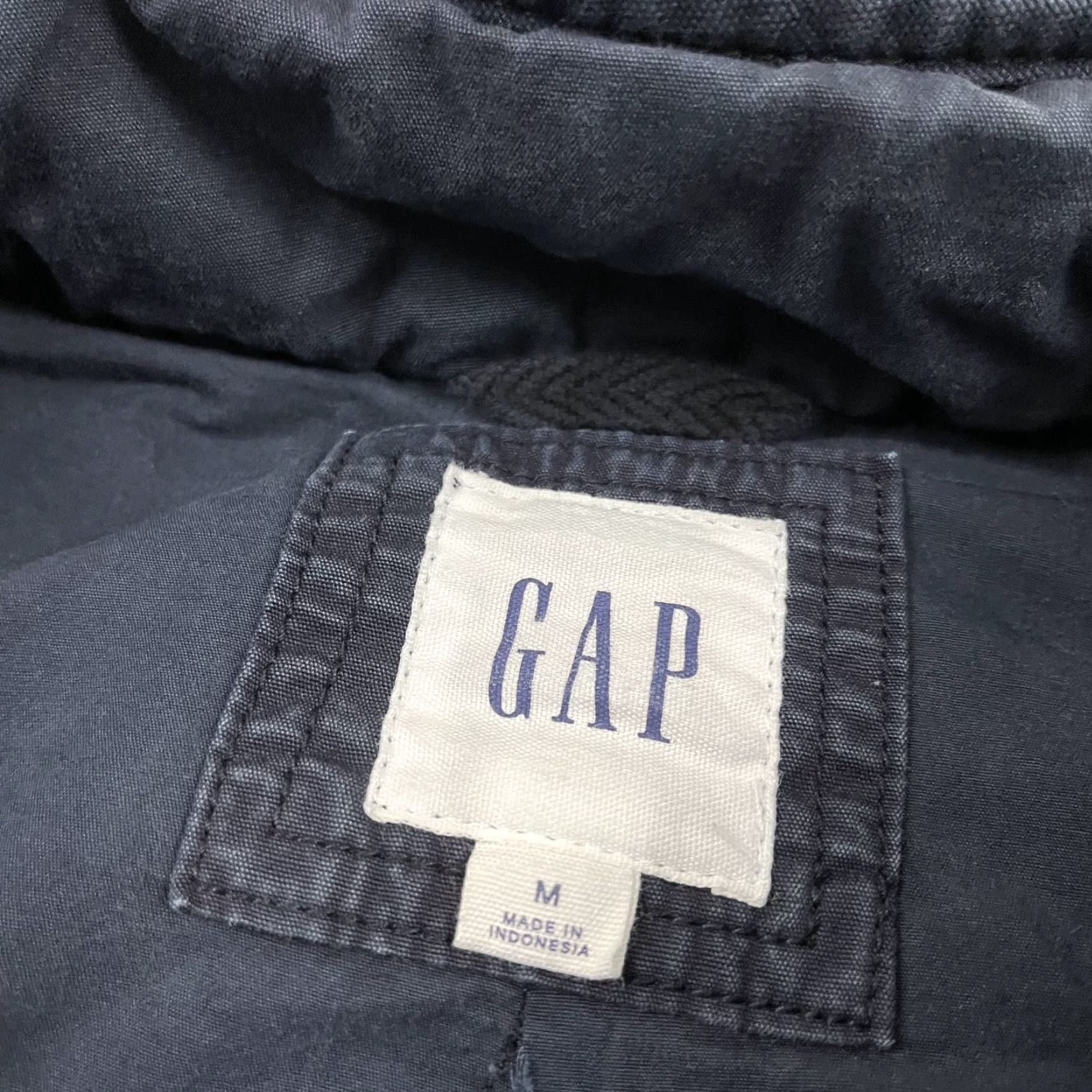 Gap GAP Military Cargo Jacket Mens Medium Faded Blue Full Zip Hooded Gorp Outdoor Workwear Size US M / EU 48-50 / 2 - 2 Thumbnail