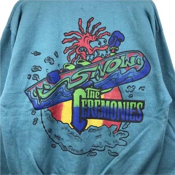 Vintage Vtg 90’ THE CEREMONIES SURFING Cartoon Art Sweatshirt Size US L / EU 52-54 / 3 - 6 Thumbnail