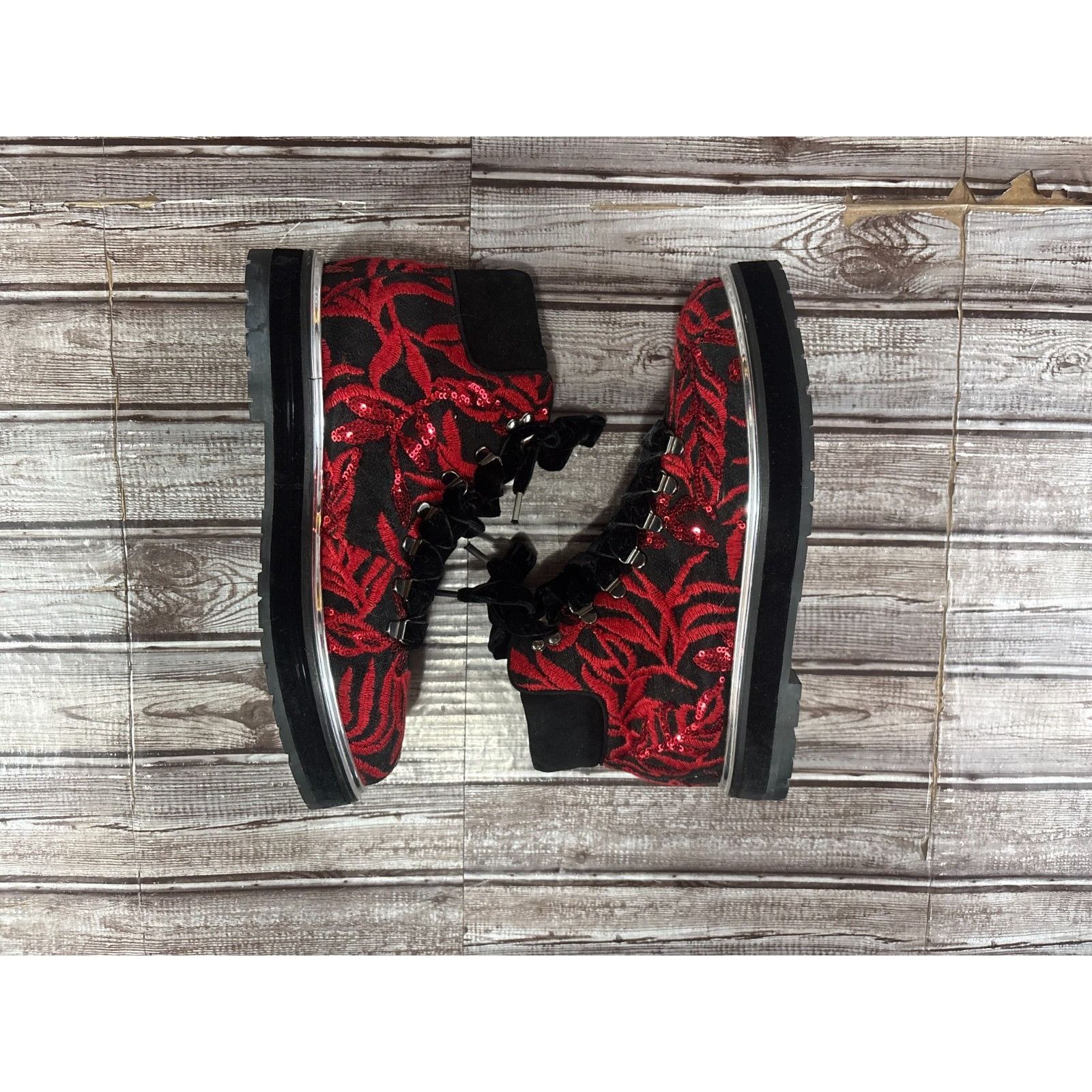 AGL AGL Velvet embroidered sequins leather Ankle Boots Size 39 R Size US 8.5 / IT 38.5 - 5 Thumbnail