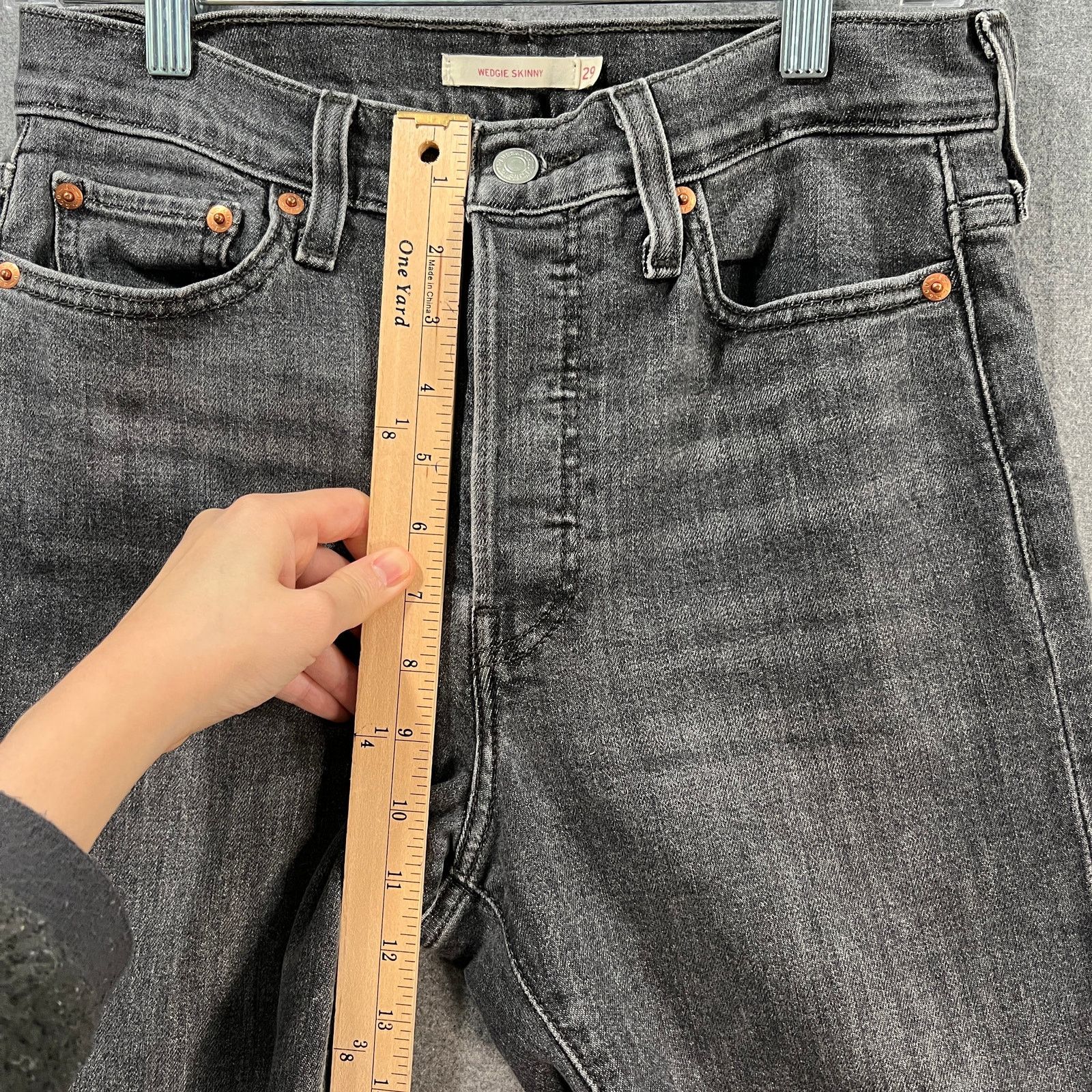 Levi's Levi's Wedge Skinny Button fly Gray Black Size 29 Size 29" - 10 Thumbnail