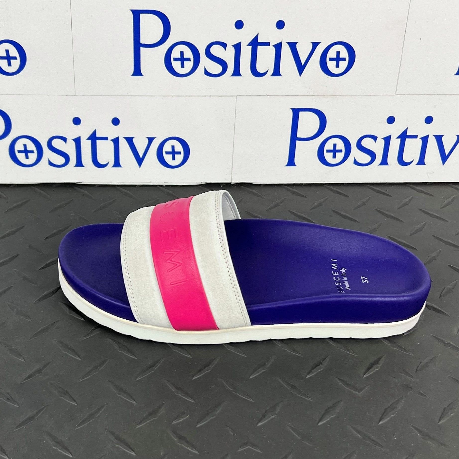 Buscemi Buscemi Slide Sport Purple Trio Leather Sandals US 7 EU 37 Size US 7 / IT 37 - 1 Thumbnail