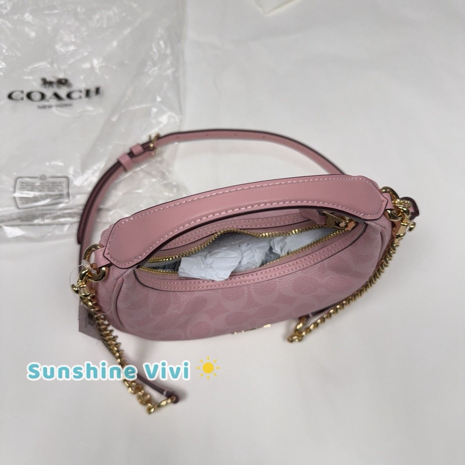 Coach NWT Coach Carmen Mini Crossbody Bag CAM83 Powder Pink Size ONE SIZE - 4 Thumbnail