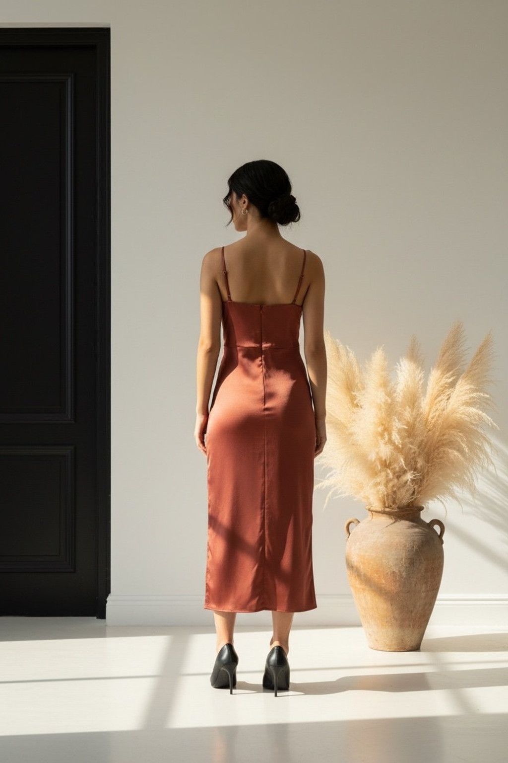 Other BHLDN rust red spaghetti strap bronze midi dress sz 6 Size M / US 6-8 / IT 42-44 - 3 Thumbnail