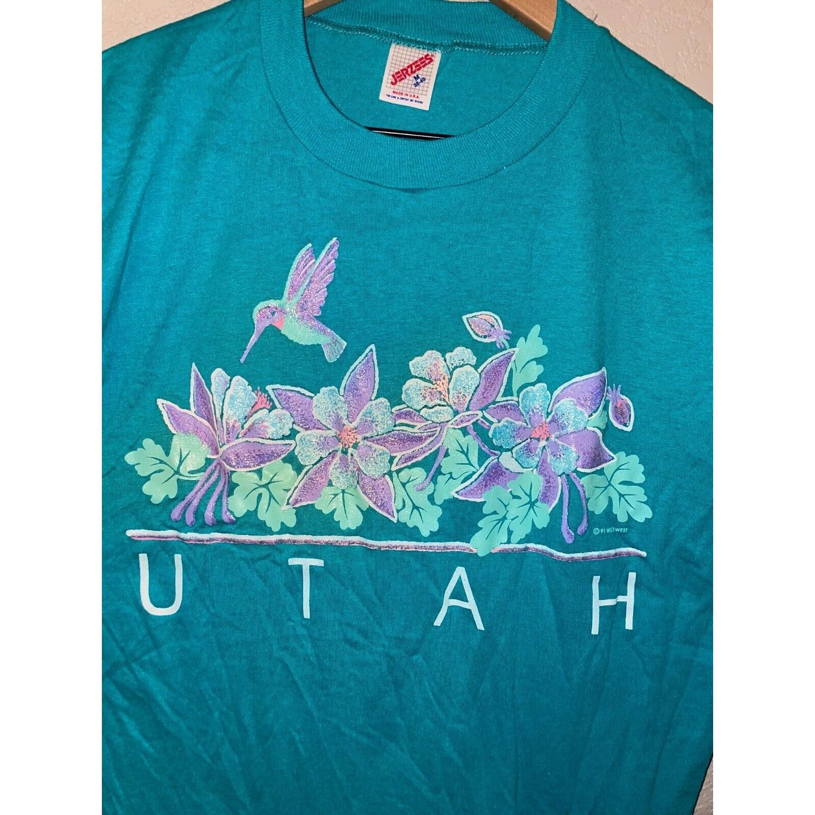 Jerzees Vintage Utah Test Print Shirt Wisconsin Bird Tee VTG 90s M M Size US M / EU 48-50 / 2 - 2 Thumbnail