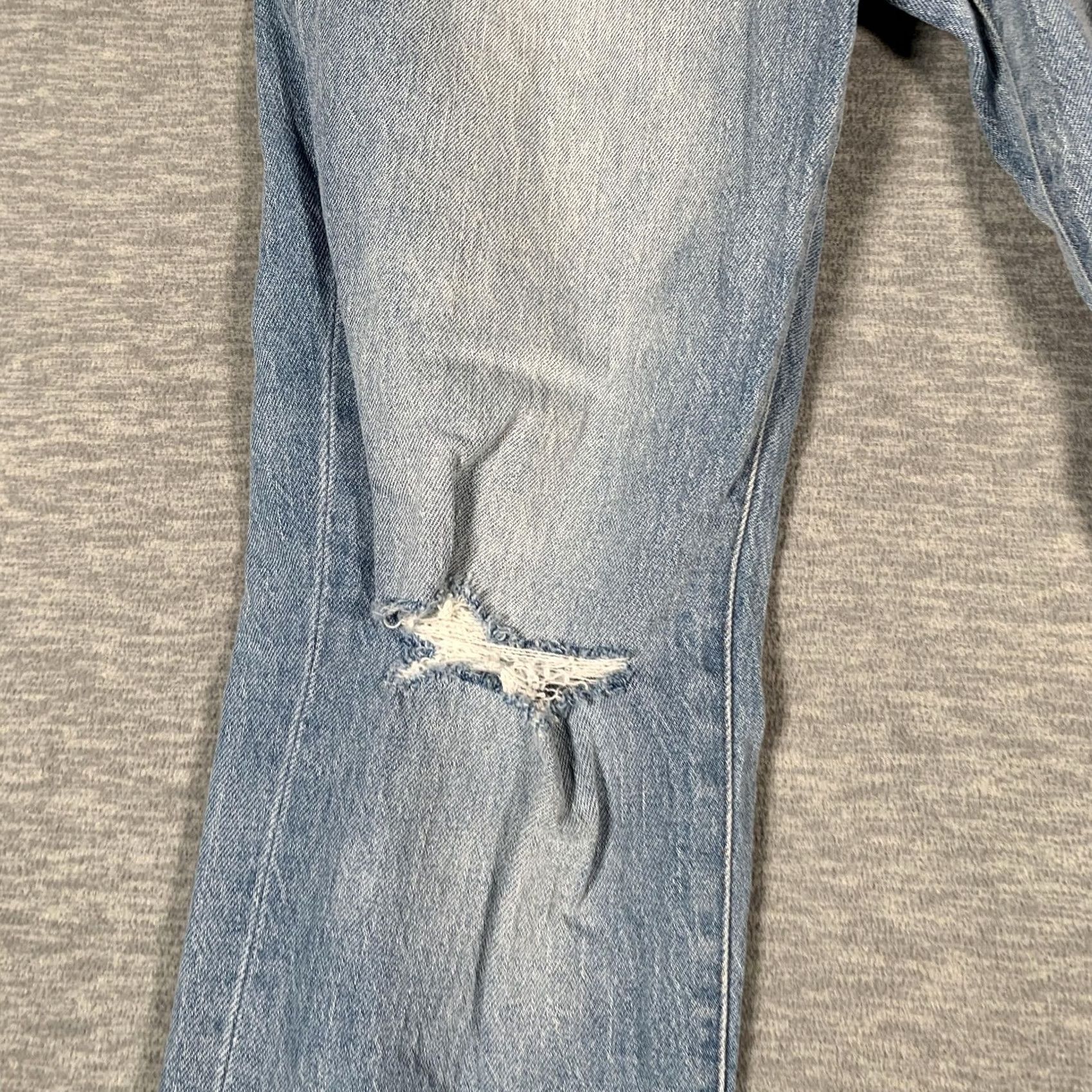 Madewell Madewell Jeans Womens 27 Blue The High-Rise Slim Boyjean Distressed Raw Hem Size 27" / US 4 / IT 40 - 4 Thumbnail