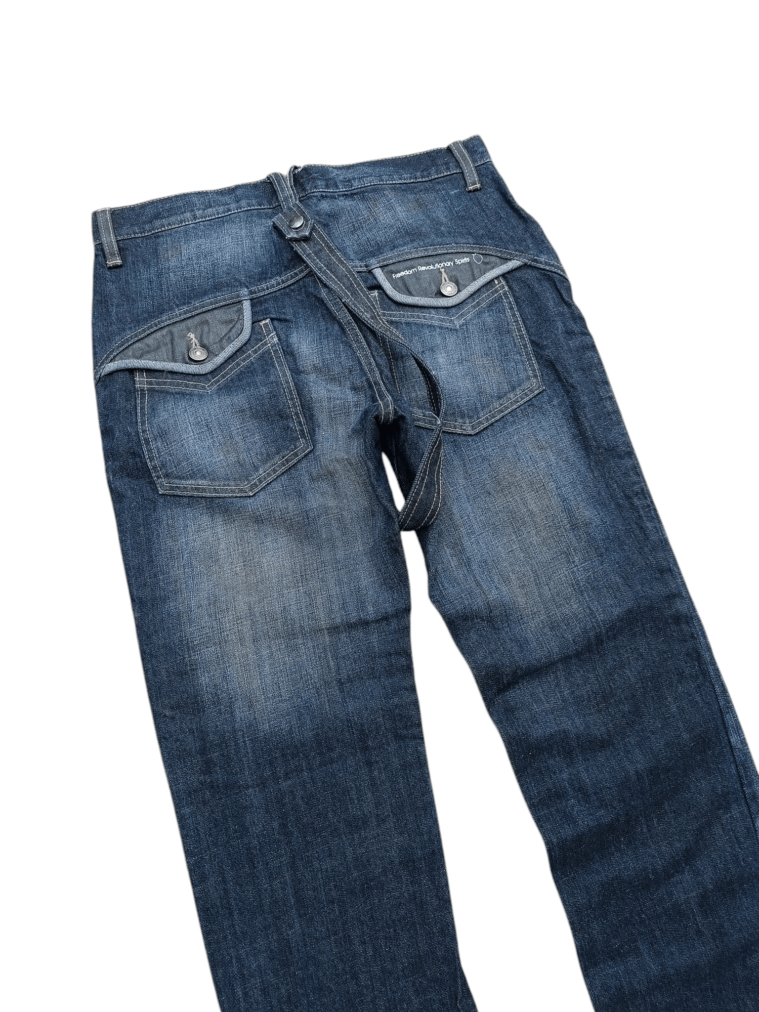 14th Addiction SICK RARE 🔥 PPFM WITH STRAP WHISKERS FADED DENIM Size US 30 / EU 46 - 18 Thumbnail