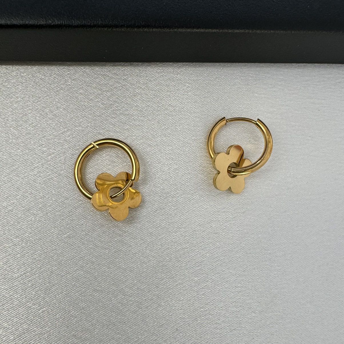 Other Elegant Flower Hoop Earrings for Women Size ONE SIZE - 1 Thumbnail