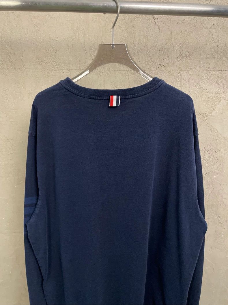 Thom Browne Thom Browne Dark blue four-striped long-sleeved T-shirt 250 Size US XL / EU 56 / 4 - 4 Thumbnail