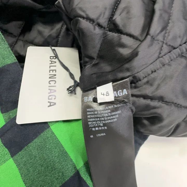 Balenciaga Balenciaga Green Check Long Sleeve Shirt 0079-2507 Size US L / EU 52-54 / 3 - 6 Thumbnail