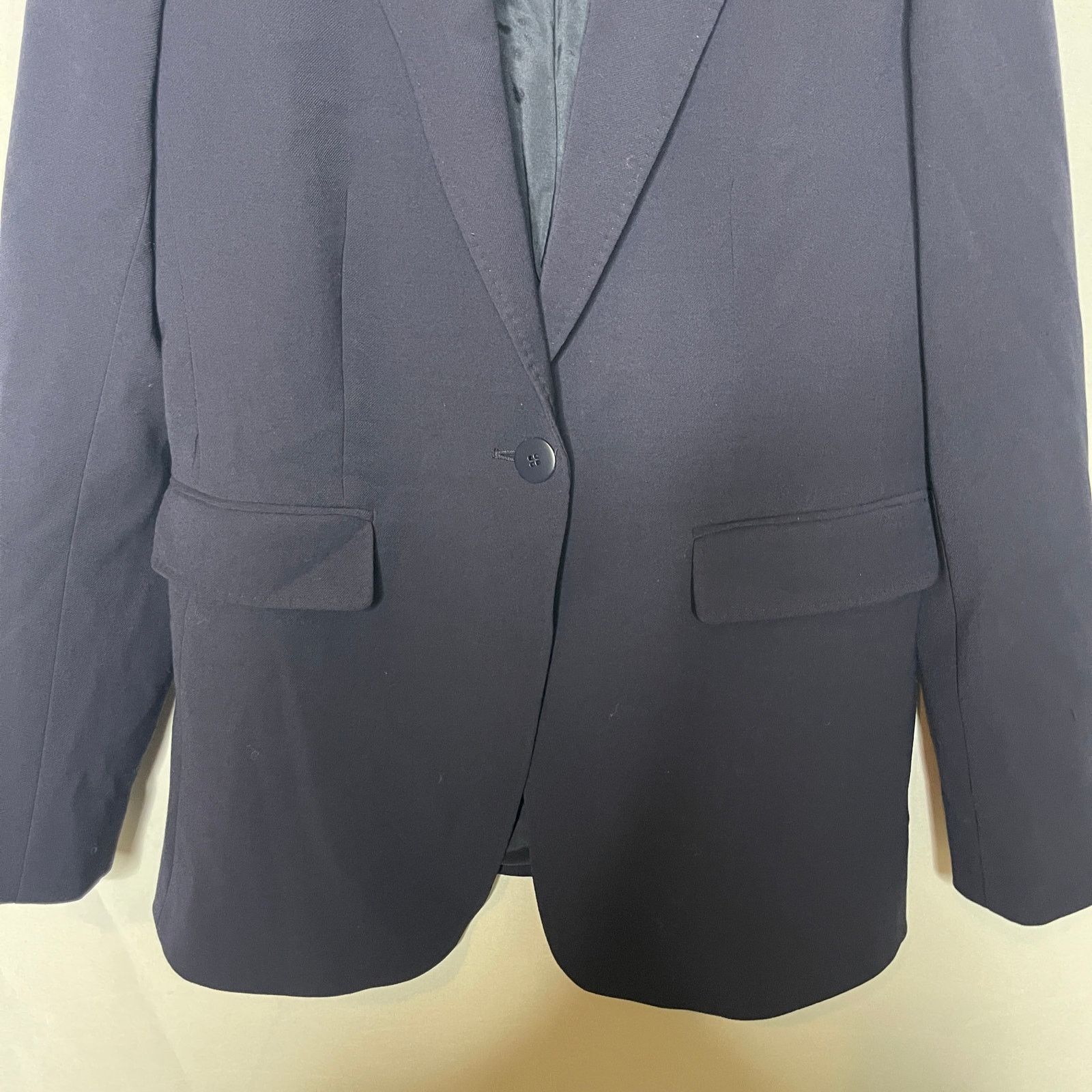 Max Mara MAX MARA Studio Navy Blue single-breasted new wool blazer 10 Size L / US 10 / IT 46 - 6 Thumbnail