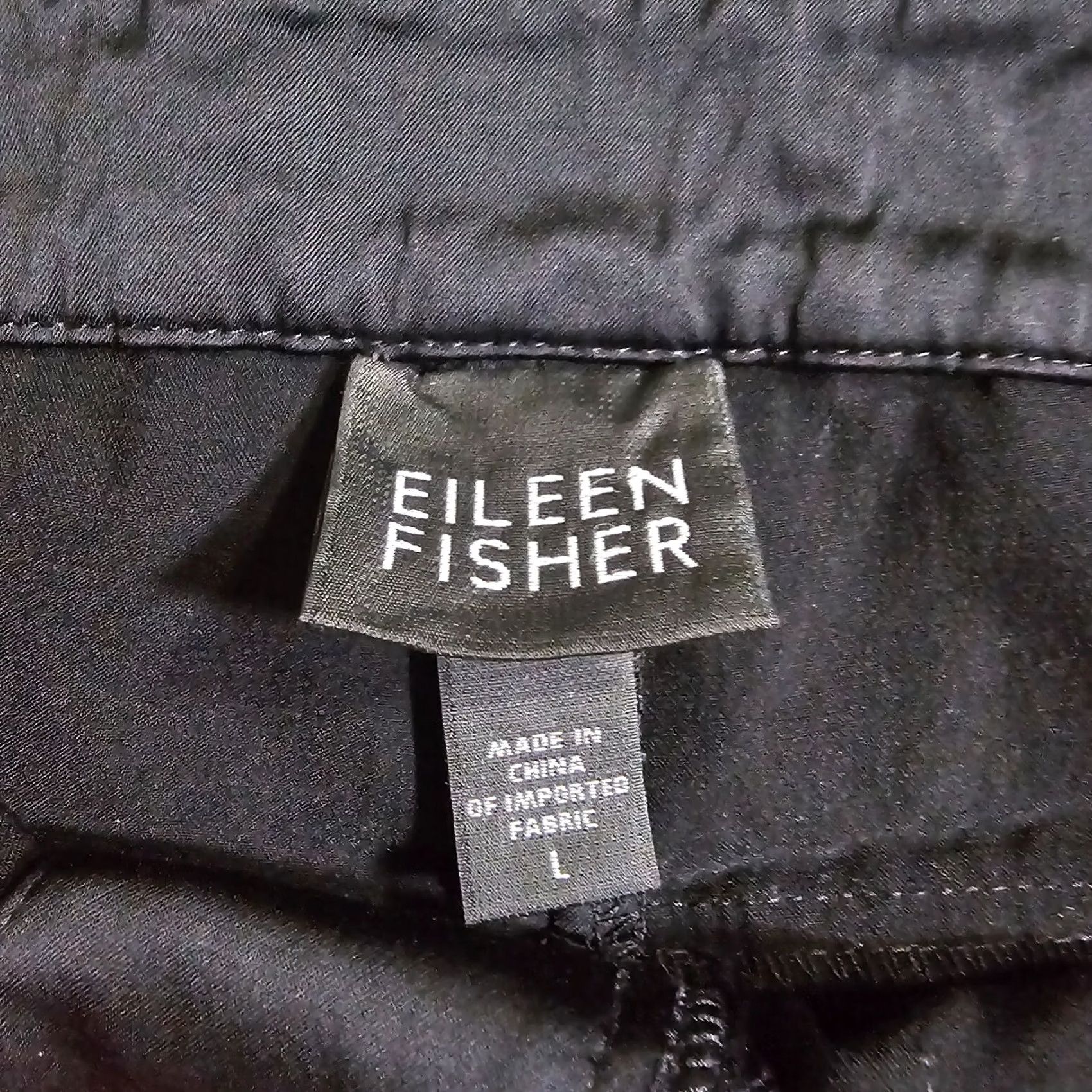 Eileen Fisher Eileen Fisher Pants Womens Large Black Satin Cropped Wide-Leg Mid Rise Cocktail Mens? Wait Size 36" / US 14 / IT 50 - 3 Thumbnail