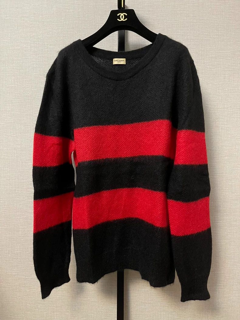 Saint Laurent Paris Saint Laurent Paris Striped mohair sweater Size XL / US 12-14 / IT 48-50 - 1 Thumbnail