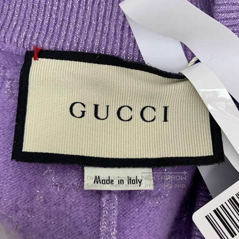 Gucci Gucci Size S Purple logo jacquard full print wool leg casua Size 42" / US 20 - 5 Thumbnail