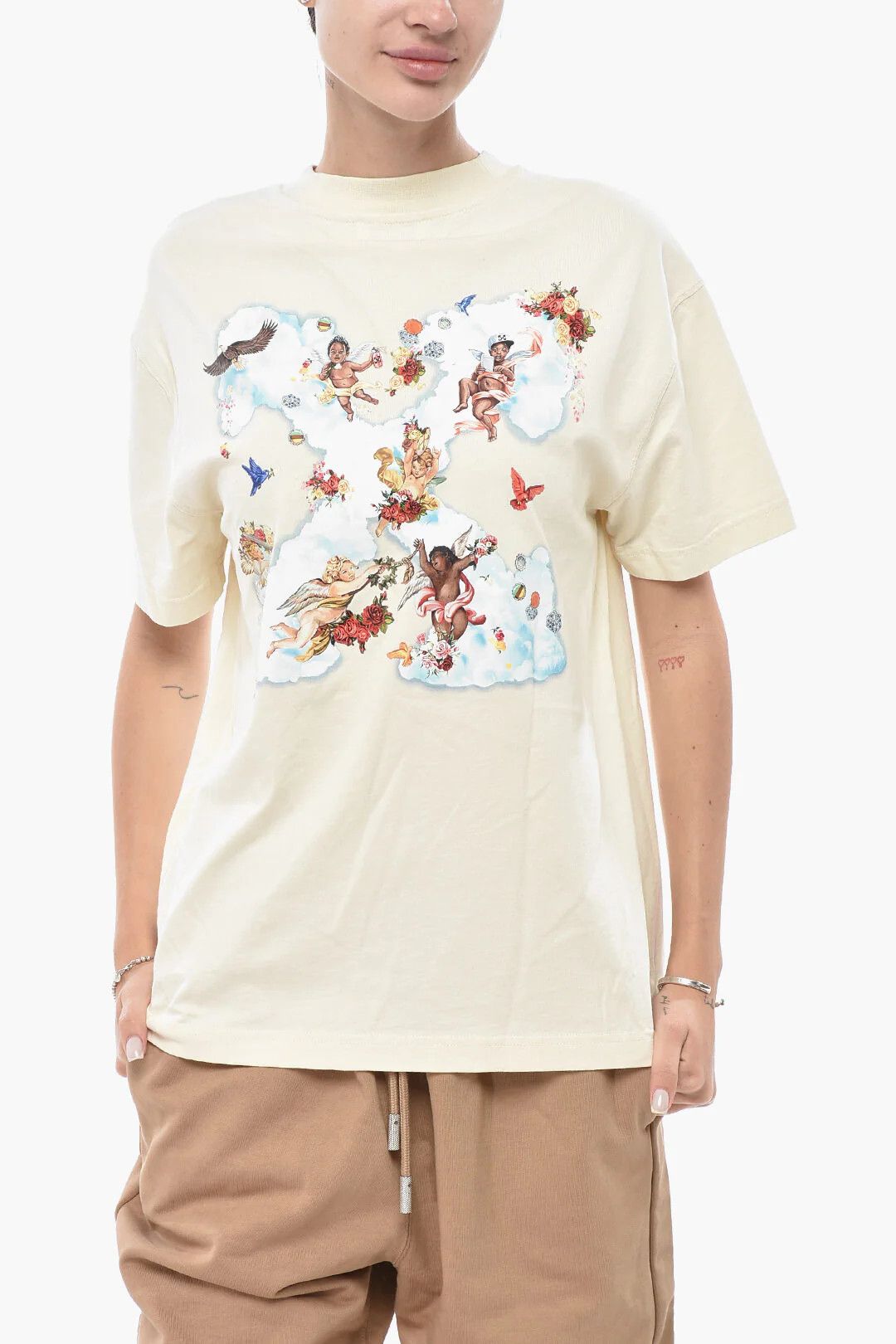 Off-White og1mm0426 Crewneck T-Shirt in White Size S / US 4 / IT 40 - 1 Thumbnail