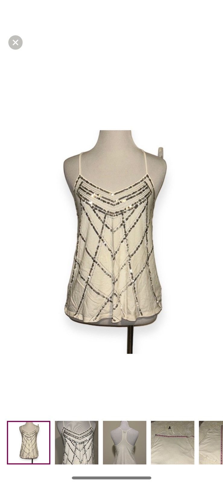 Express Express XS white sequin tank top Size XS / US 0-2 / IT 36-38 - 1 Thumbnail