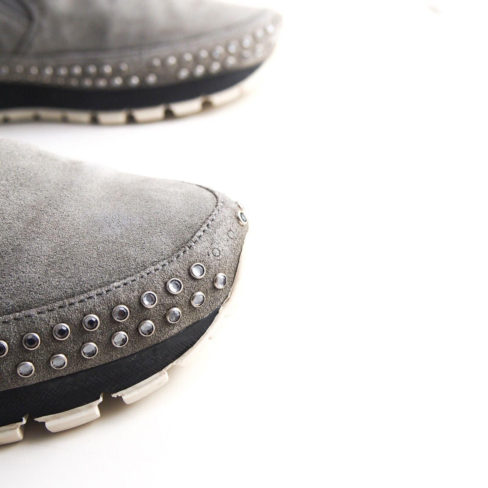 Prada Prada Slip Ons Sneakers Gray Suede Studded EU 38 US 8 Size US 8 / IT 38 - 7 Thumbnail