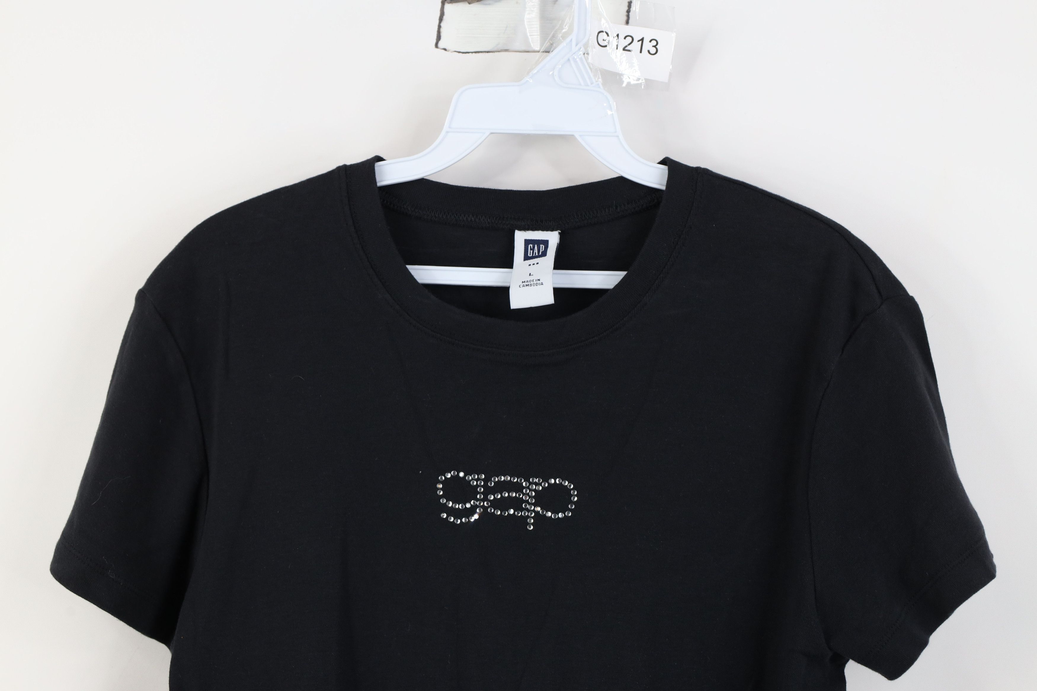 Gap Vintage Y2K Gap Sequin Babydoll Ribbed Knit Cropped T-Shirt Size L / US 10 / IT 46 - 2 Thumbnail