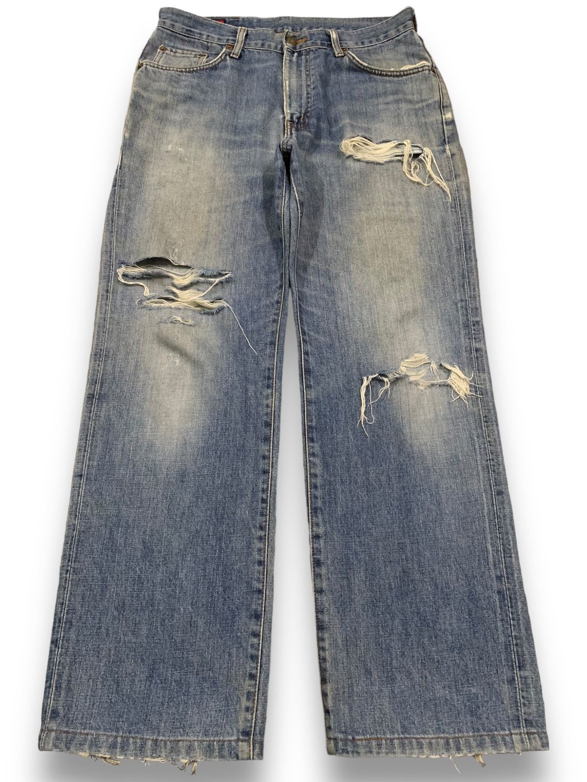 Edwin Vintage Edwin 503 Loose Fit Heavy Distressed Grunge Jeans Size US 32 / EU 48 - 1 Thumbnail