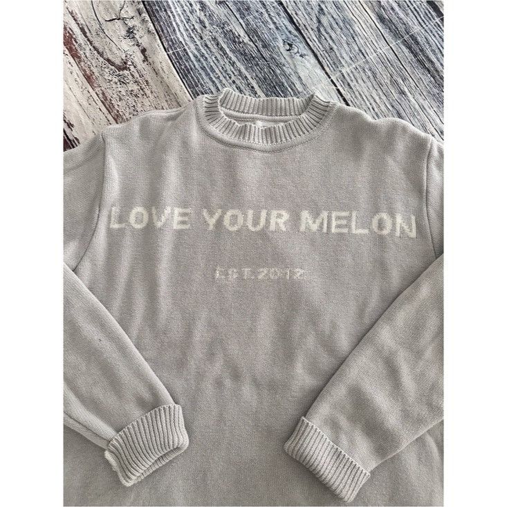 Other Love Your Melon Light Gray Logo Knit Sweater Size S / US 4 / IT 40 - 4 Thumbnail