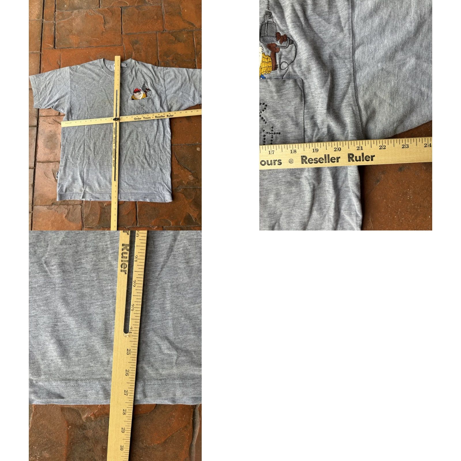 Vintage VINTAGE 90s Taz Mr Fix It Pocket T-Shirt Medium Gray Warner Brothers Studio Store Shirt Mens Size US M / EU 48-50 / 2 - 8 Thumbnail
