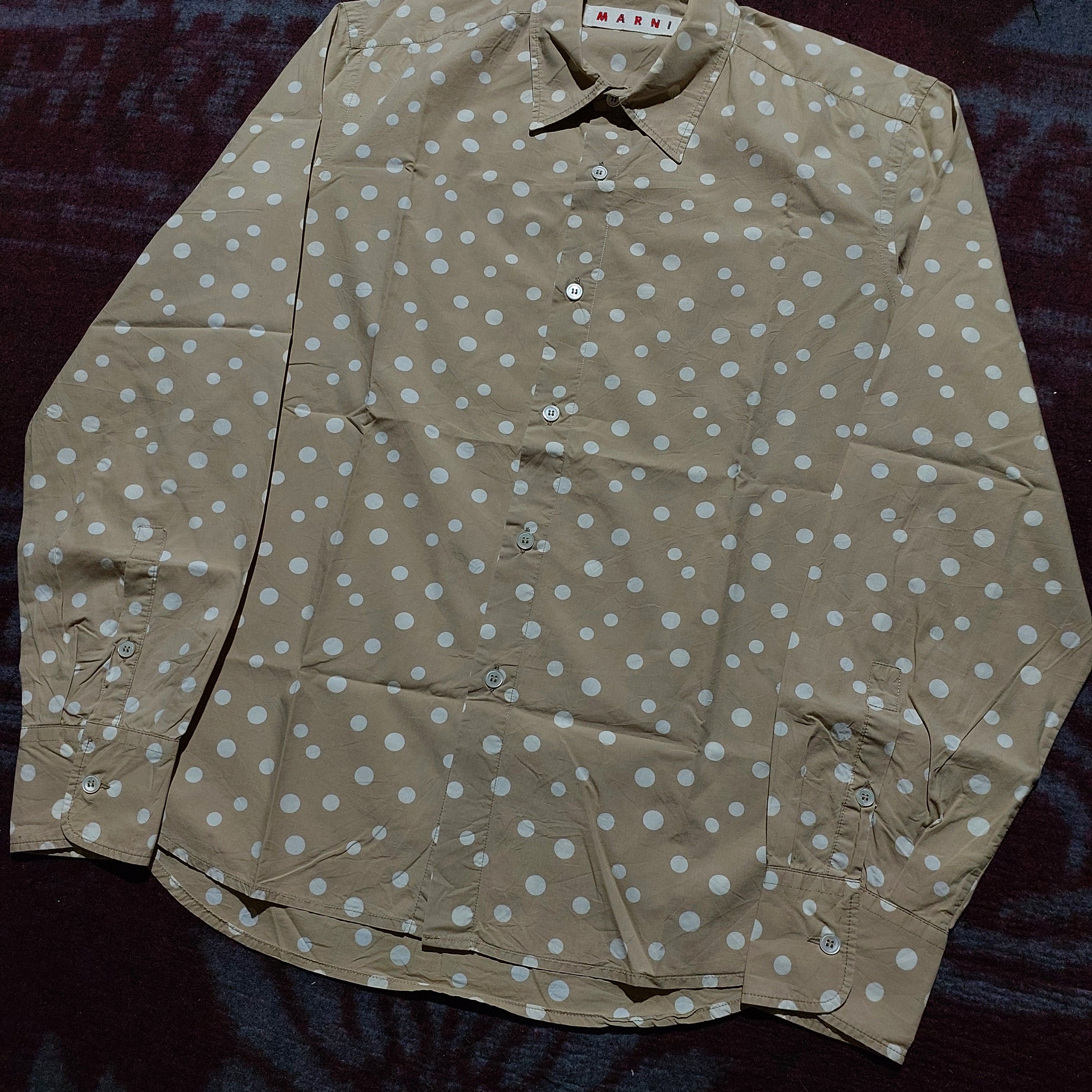 Marni Marni italy beige polka L/s shirt Size US M / EU 48-50 / 2 - 4 Thumbnail