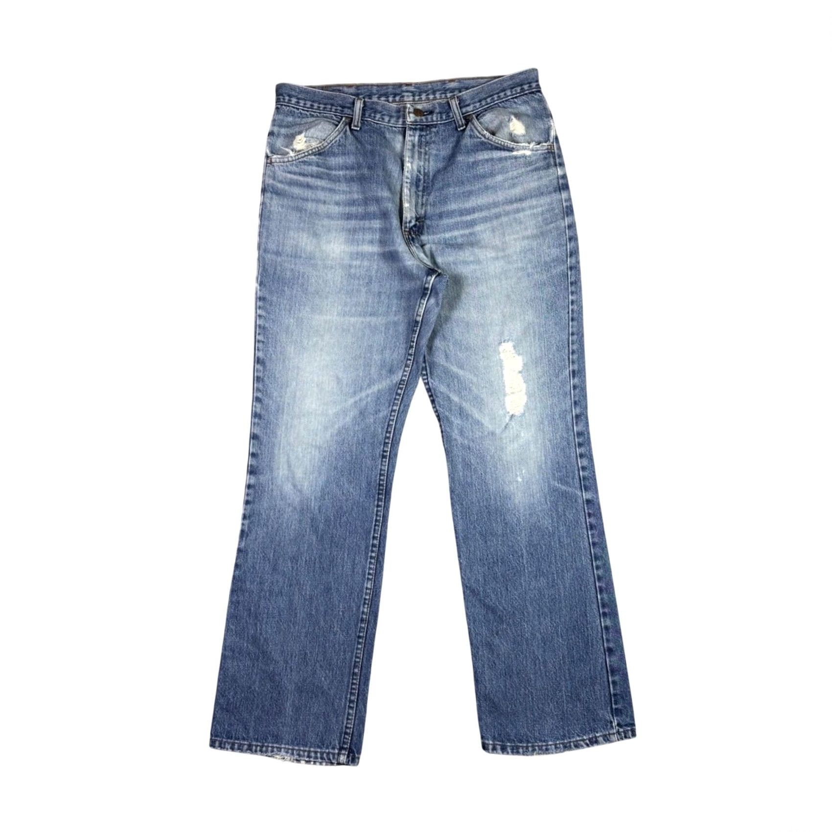 Denime VINTAGE Bodbucks Distressed Blue Denim Jeans Mens Size 32x30 Jeans Regular Blue 90s Mens Size US 32 / EU 48 - 2 Thumbnail