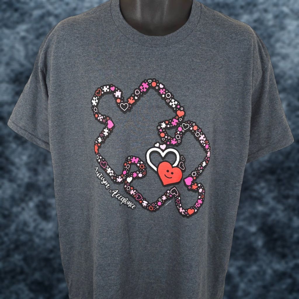 Gildan Autism Acceptance Shirt Adult XL Gray Puzzle Piece Gildan Mens Size US XL / EU 56 / 4 - 1 Thumbnail