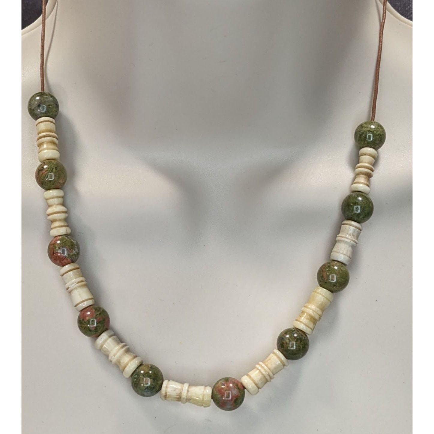 Other Vintage Bohemian Agate & Cow Bone Beaded Necklace Size ONE SIZE - 6 Thumbnail