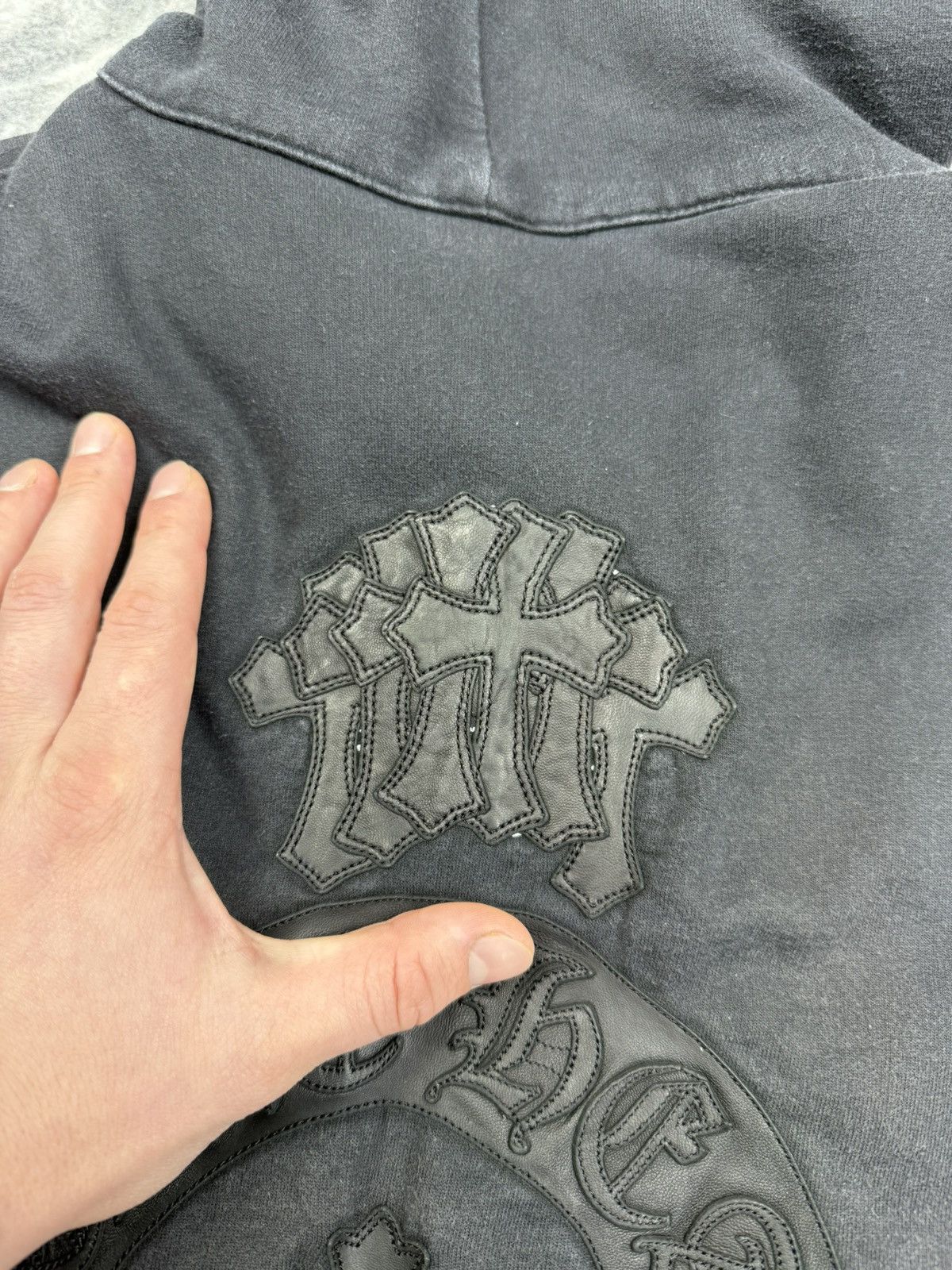 Chrome Hearts Chrome hearts Hoodie Dagger Leather Patch Horseshoe Spellout Size US L / EU 52-54 / 3 - 21 Thumbnail