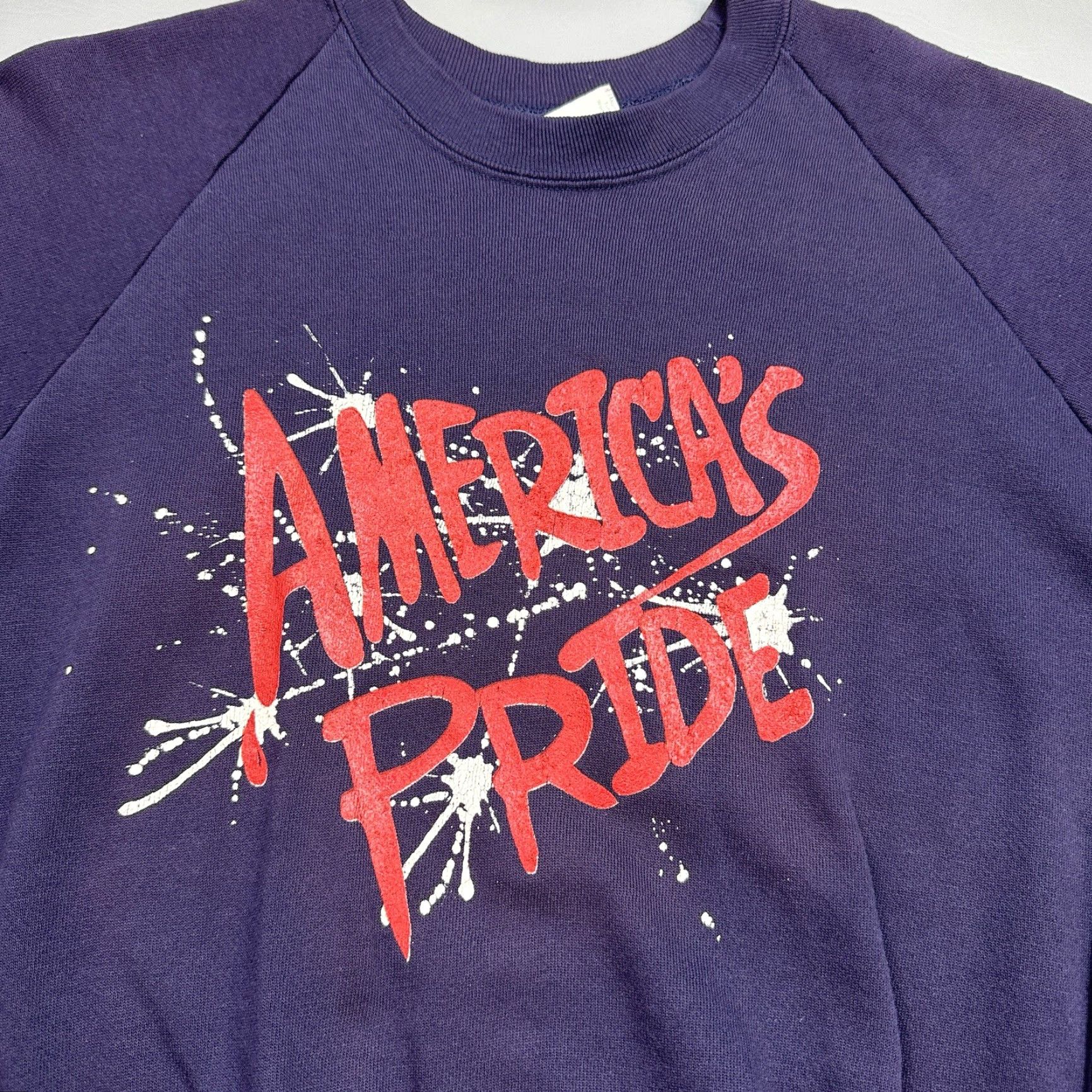 Anvil VINTAGE Anvil Sweatshirt Mens XL Purple Americas Pride Crewneck Pullover USA 80s Size US XL / EU 56 / 4 - 4 Thumbnail
