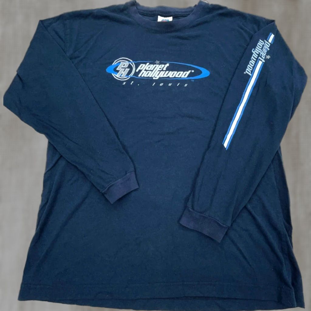 Planet Hollywood VINTAGE Planet Hollywood Shirt Men XL Blue Tee Long Sleeve Tattoo 90s Mall Punk Shirt Size US XL / EU 56 / 4 - 1 Thumbnail
