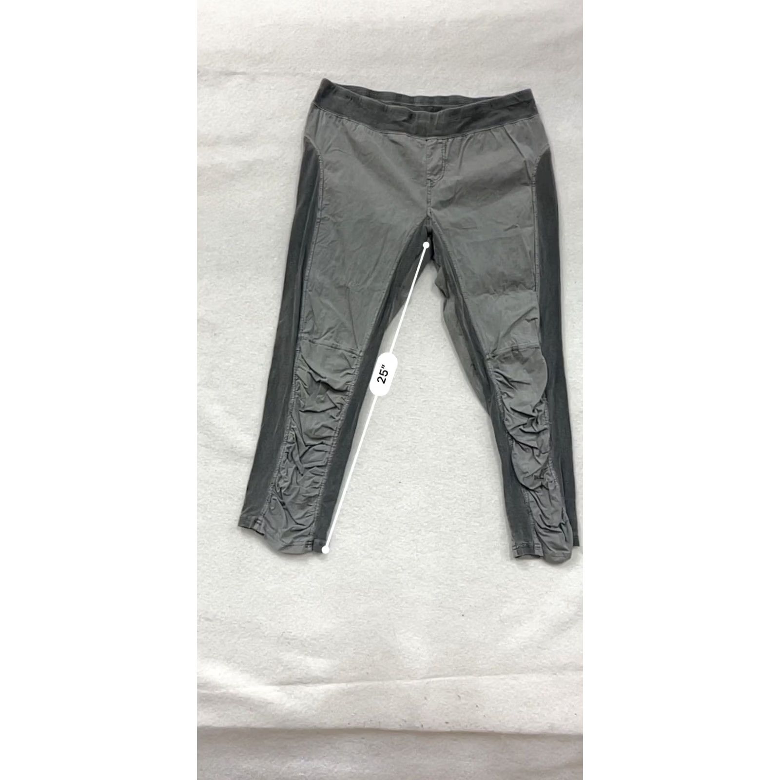 Vintage Wearables Mens L Gray Cotton Spandex Ruched Panel Pants Size L Size 36" / US 14 / IT 50 - 8 Thumbnail