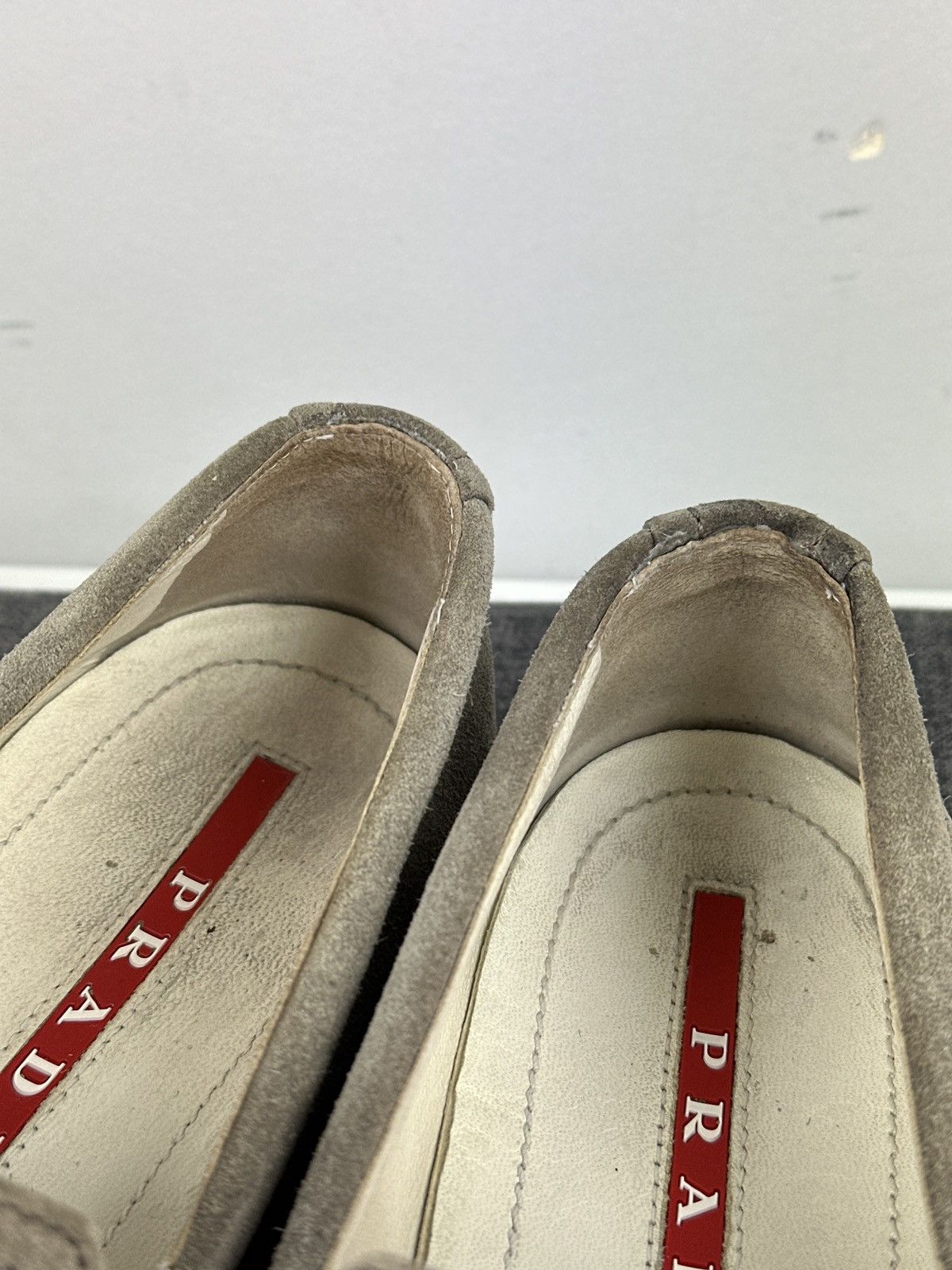 Prada Prada Women’s Suede Slip On Logo Shoes Loafers Moccasins Size US 7.5 / IT 37.5 - 15 Thumbnail