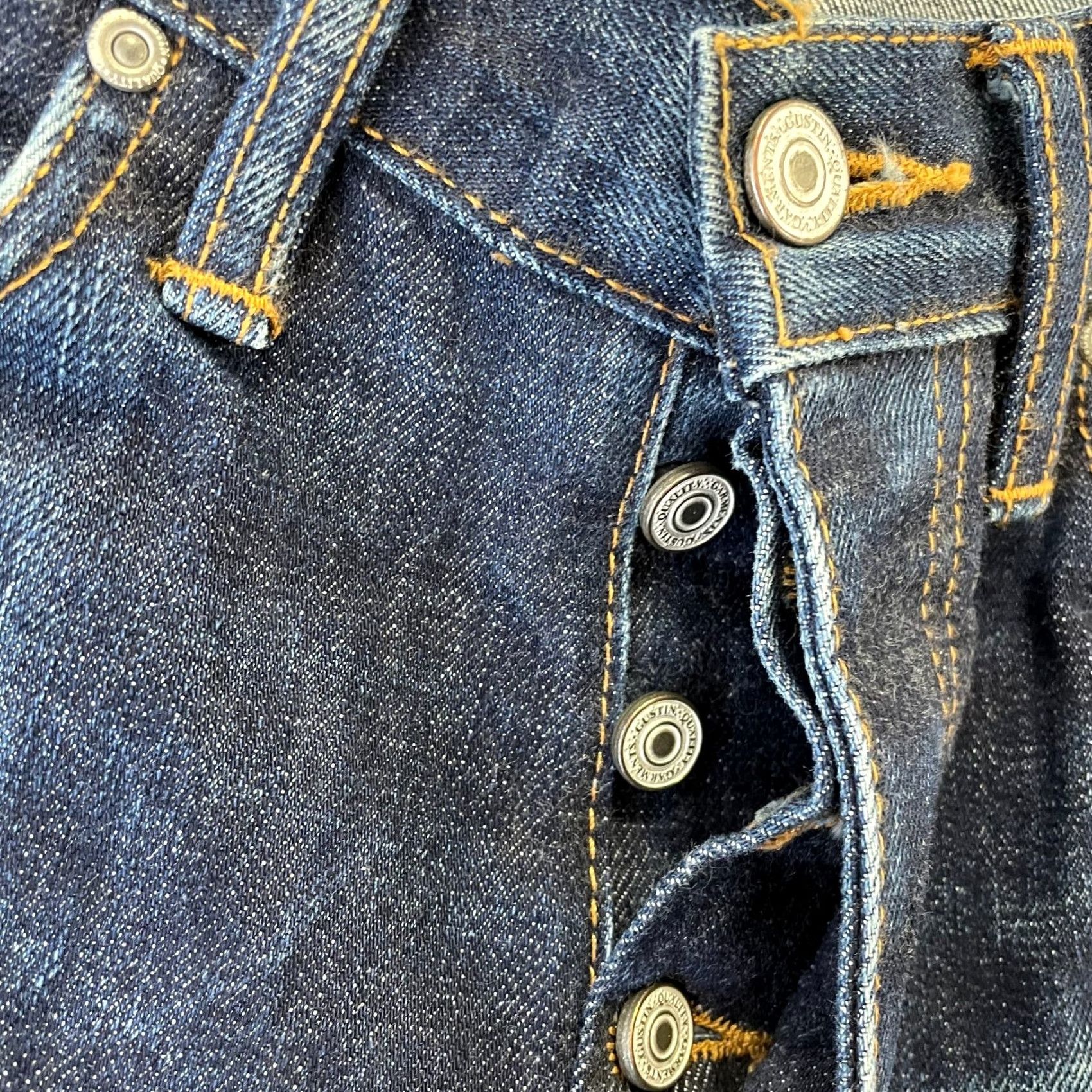 Gustin Gustin Jeans Men 30 Slim Denim Raw Blue Distressed Selvedge Button Fly 5-Pocket Pants Size US 30 / EU 46 - 5 Thumbnail