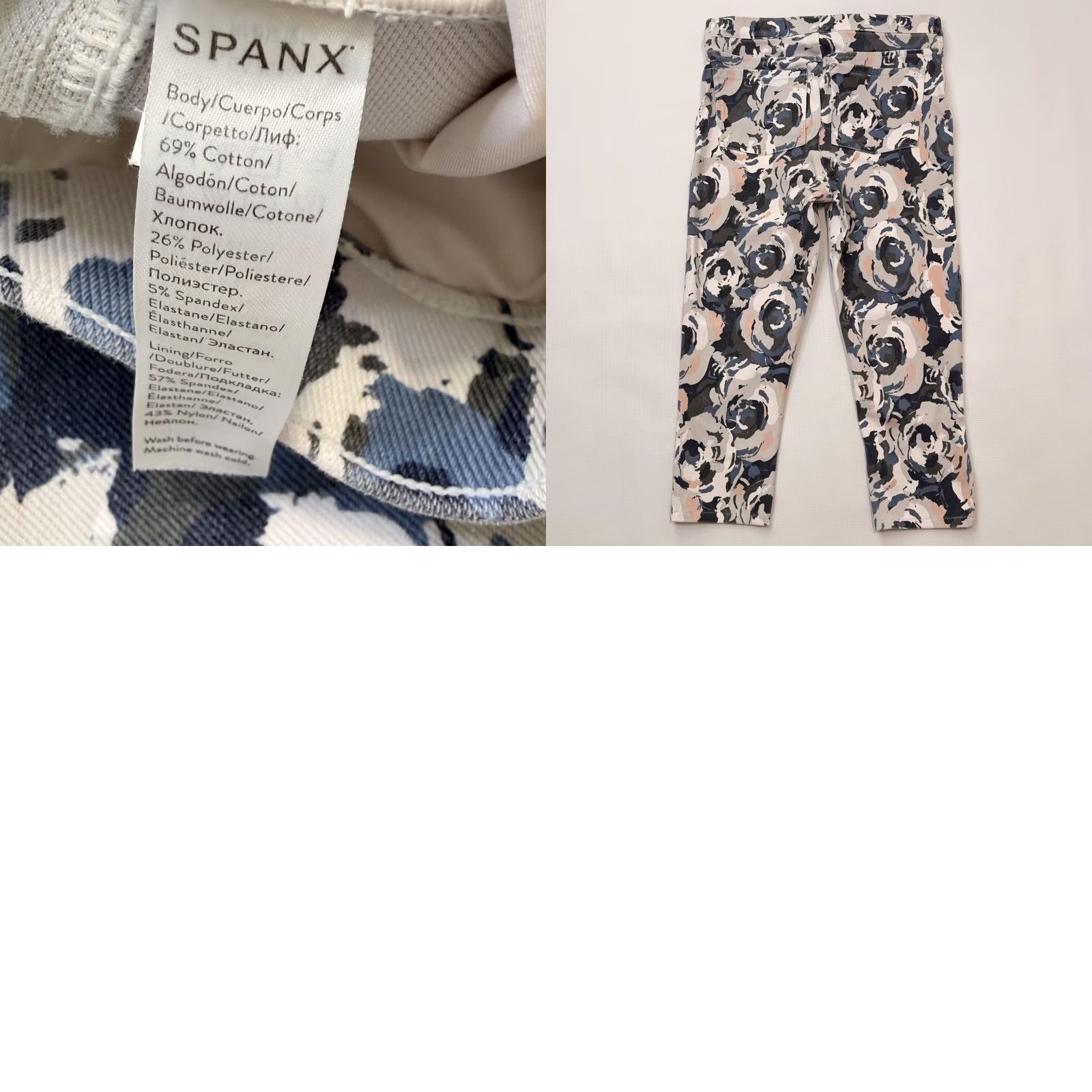 Spanx Spanx Pants Womens L Multicolor Floral Pull On Jegging Shaping Stretch Cropped Size 36" / US 14 / IT 50 - 8 Thumbnail