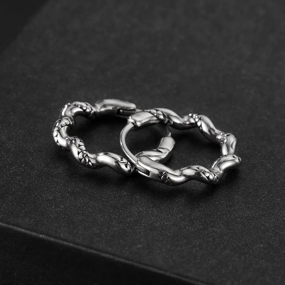 Jewelry Twisted Stainless Steel Geometric Wave Earring Size ONE SIZE - 7 Thumbnail
