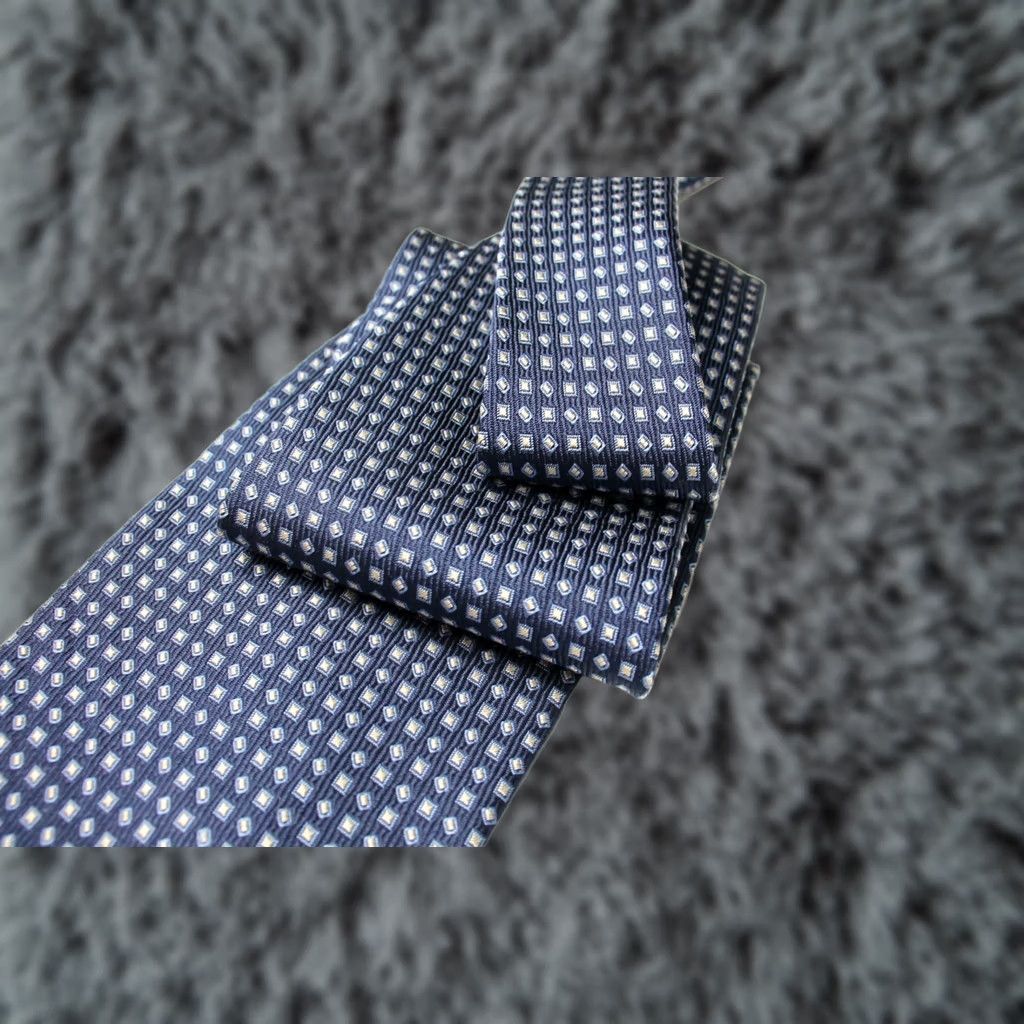 Vintage Amanda Silk Sovereign Tie Men One Size Classic Pointed Blue Patterned Size ONE SIZE - 1 Thumbnail