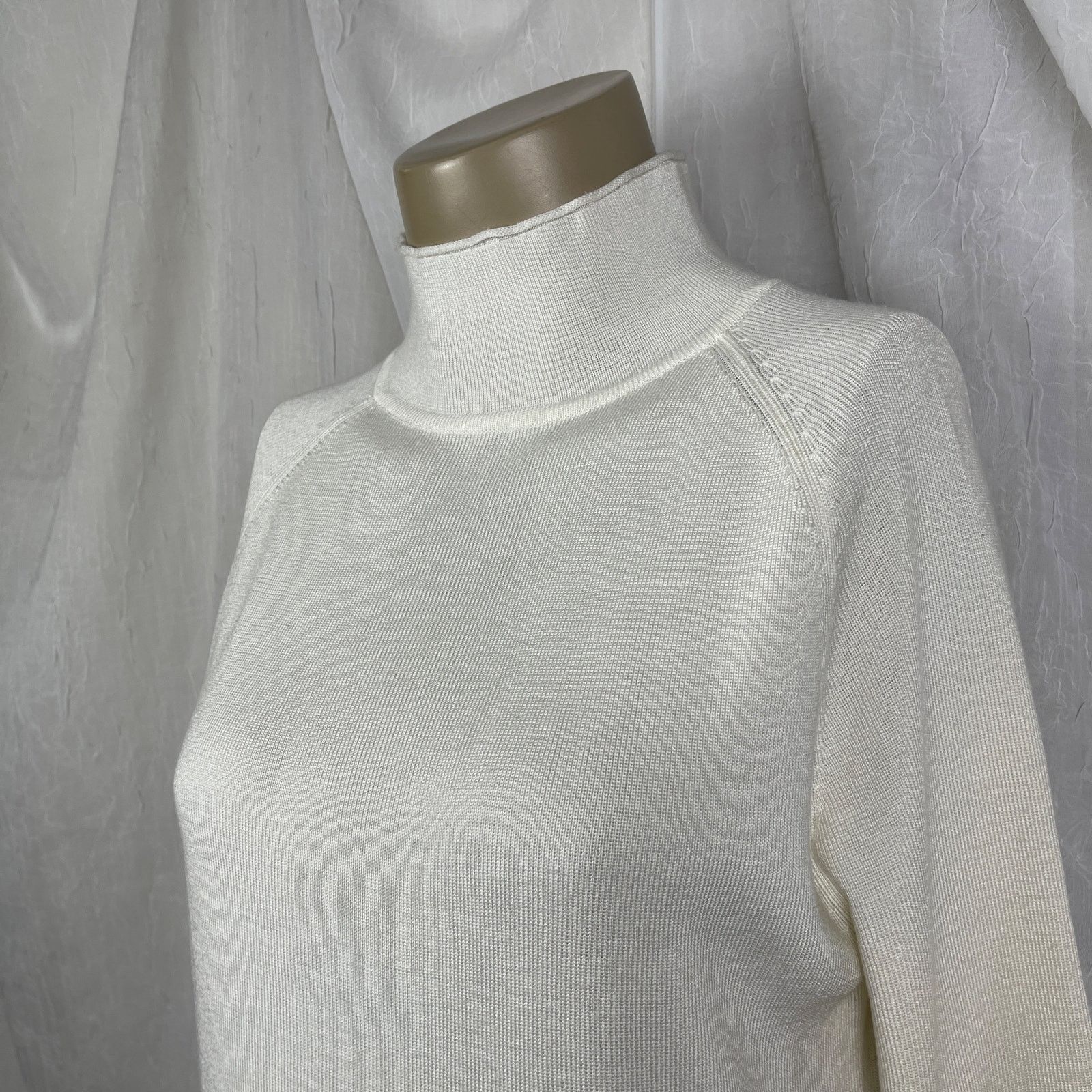 Vintage VTG Y2K Caslon Cream Sweater Mock Turtle Neck Cozy Scandi Size M / US 6-8 / IT 42-44 - 5 Thumbnail