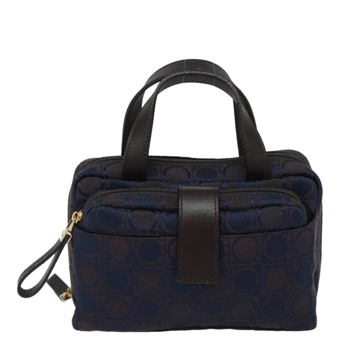 Salvatore Ferragamo Gancini Navy Canvas Handbag (Pre-Owned) Size ONE SIZE - 1 Thumbnail