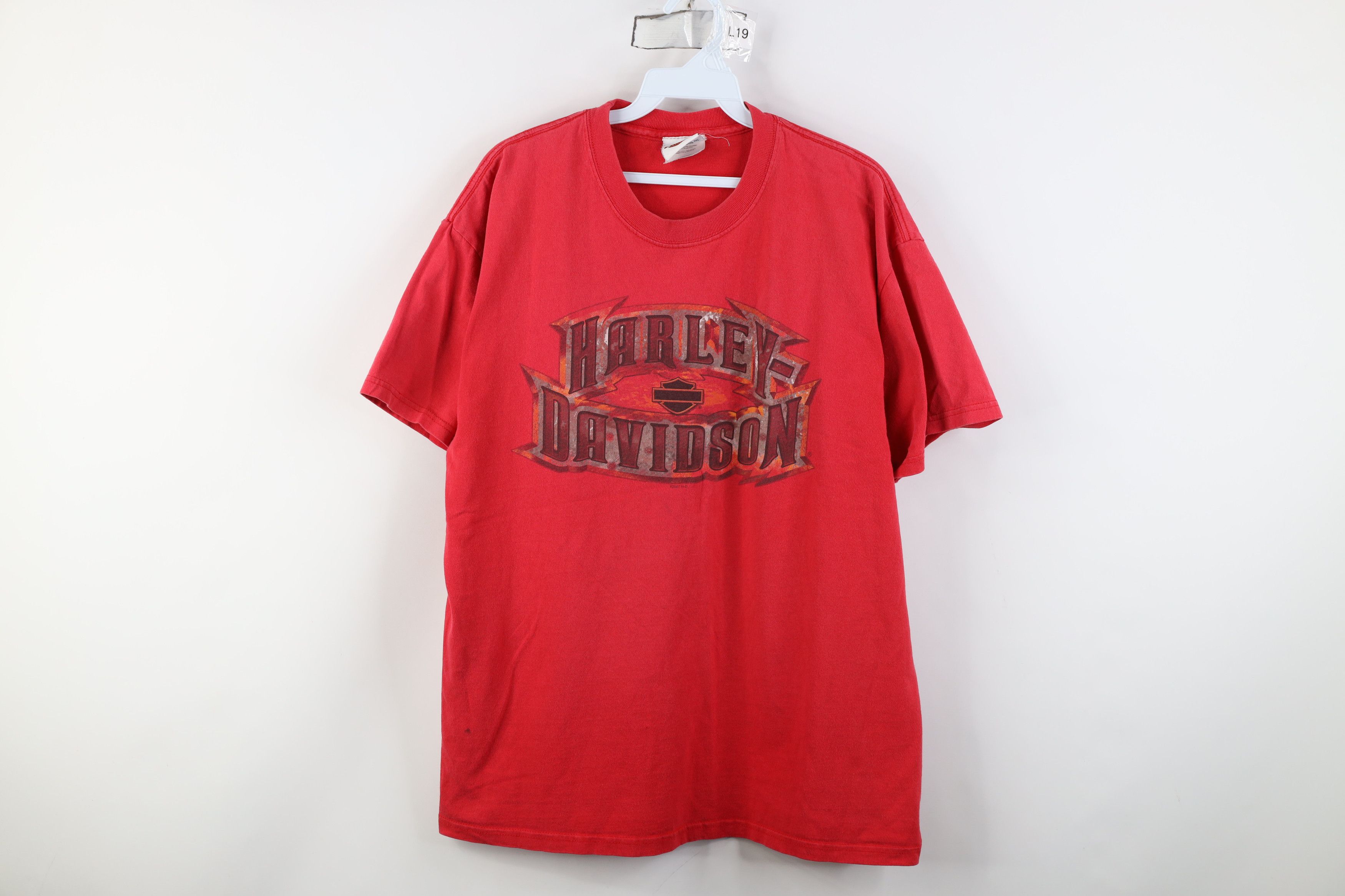 Harley Davidson Vintage Y2K Harley Davidson Fire Flames Hog Tribal T-Shirt Size US L / EU 52-54 / 3 - 1 Thumbnail