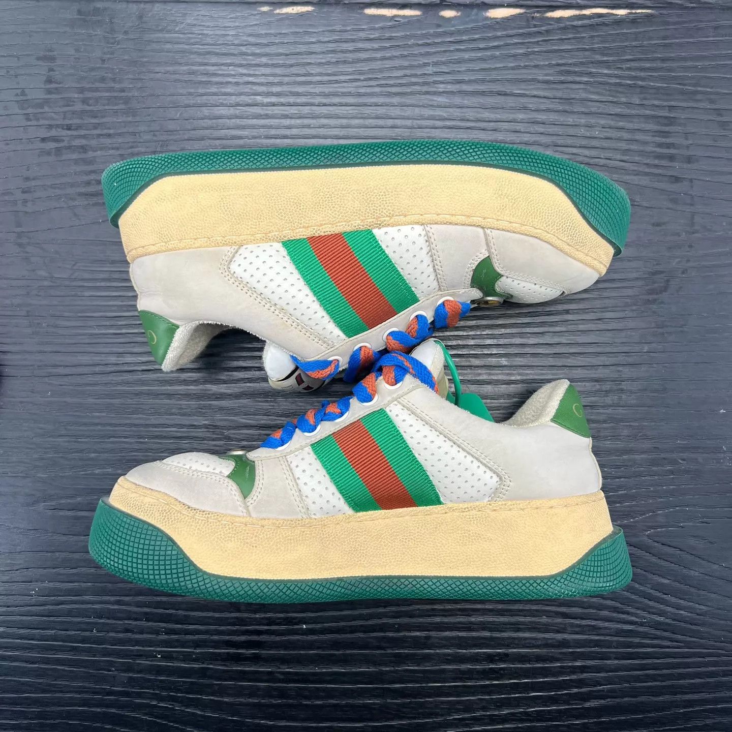 Gucci GUCCI Pangding Grey Green Size 36 Like New, Insoles Replaced Size US 5.5 / IT 35.5 - 2 Thumbnail