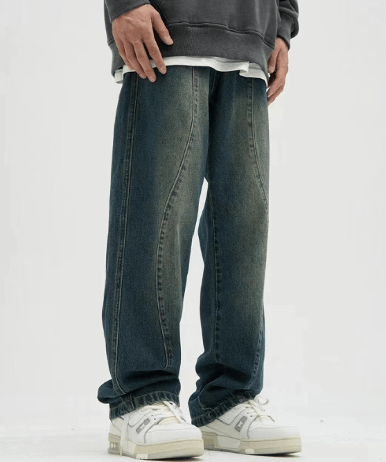 Japanese Brand × Jean American retro distressed washed simple loose jeans Size US 32 / EU 48 - 2 Thumbnail