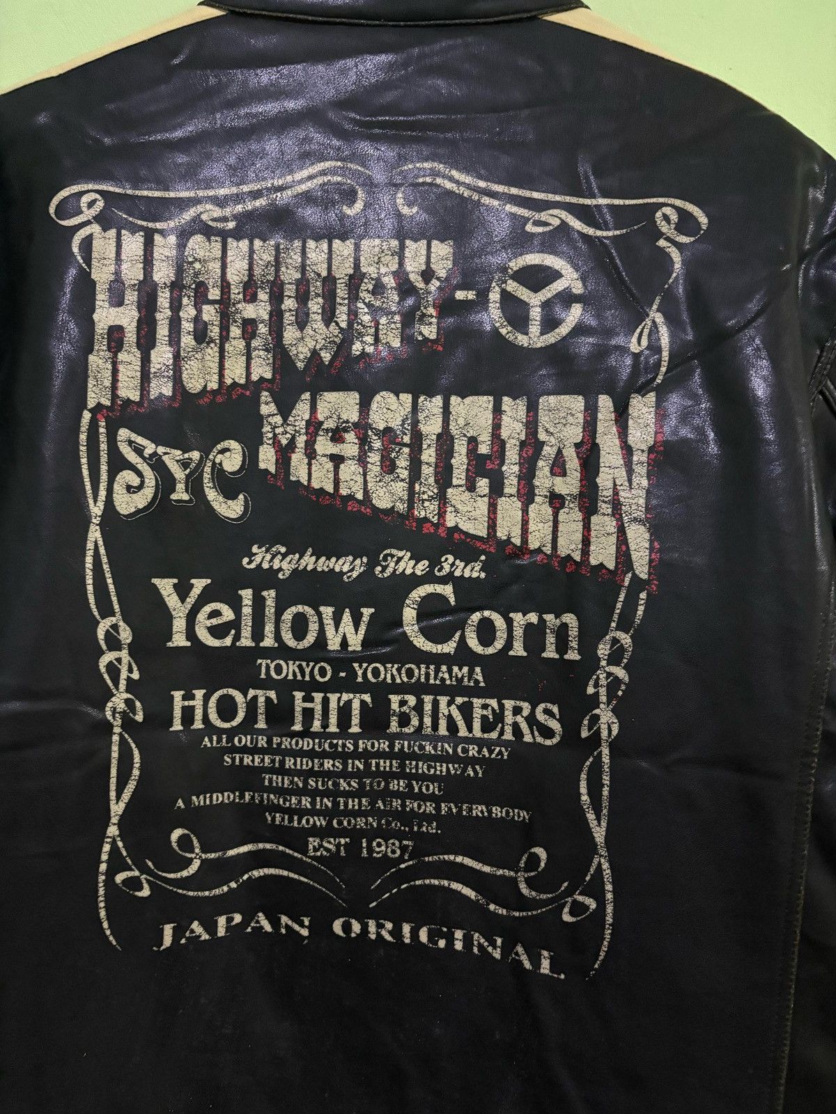 YELLOW CORN Vintage Yellow Corn Leather Jacket Highway Magician Japan Size US XL / EU 56 / 4 - 13 Thumbnail