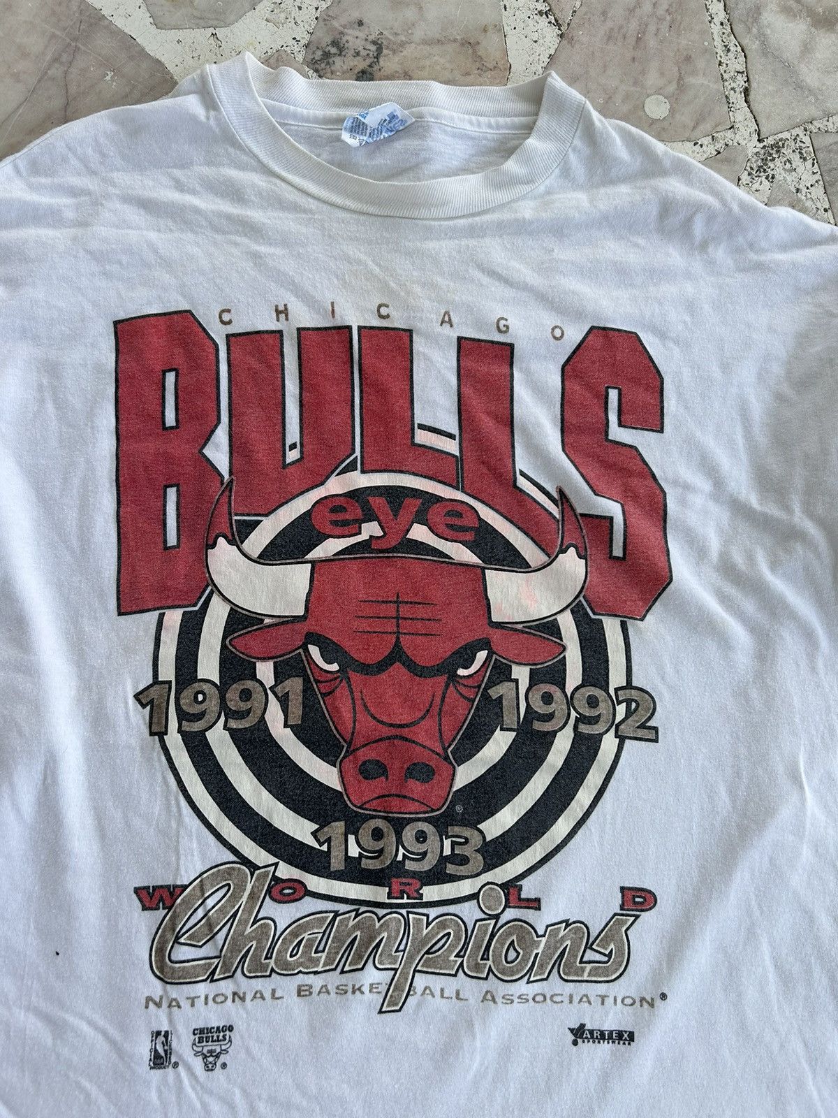 NBA Chicago Bulls Longsleeve Fronthit White Vintage Size US L / EU 52-54 / 3 - 5 Thumbnail