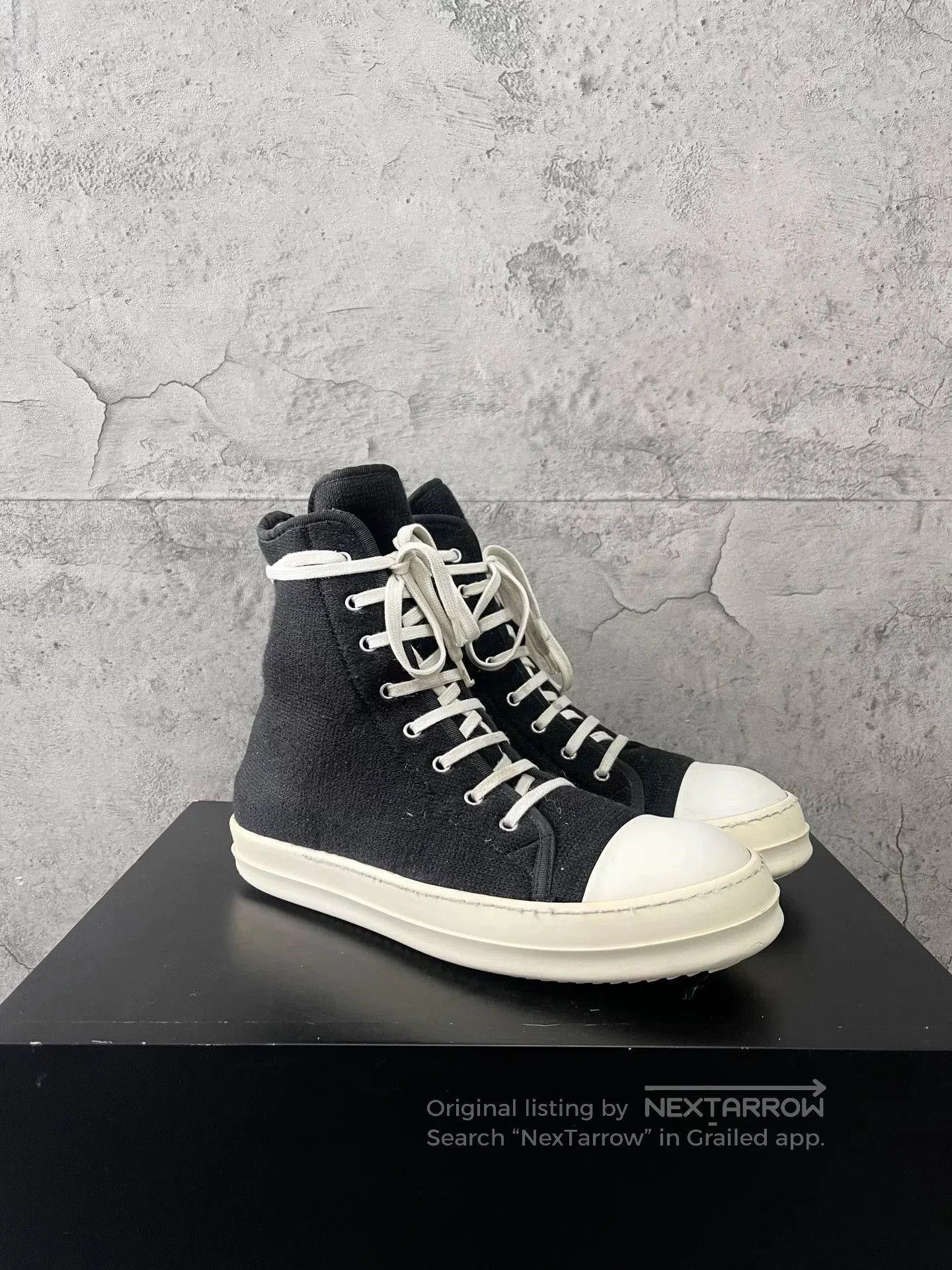 Rick Owens Drkshdw Rick Owens DRKSHDW High-Top Wool Sneakers. Size US 8.5 / EU 41-42 - 1 Thumbnail