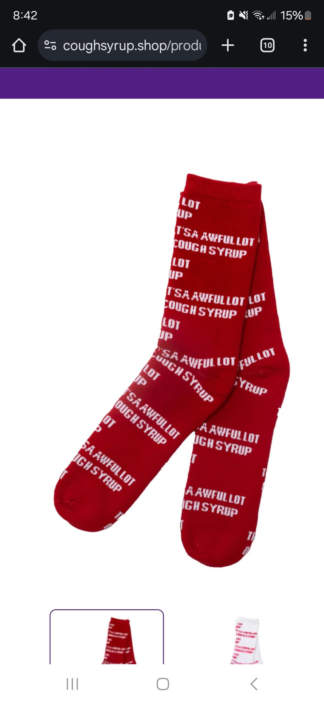 Other MYSTERY BAG 1 pair socks THATS AN AWFUL LOT OF COUGH SYRUP Size ONE SIZE - 3 Thumbnail
