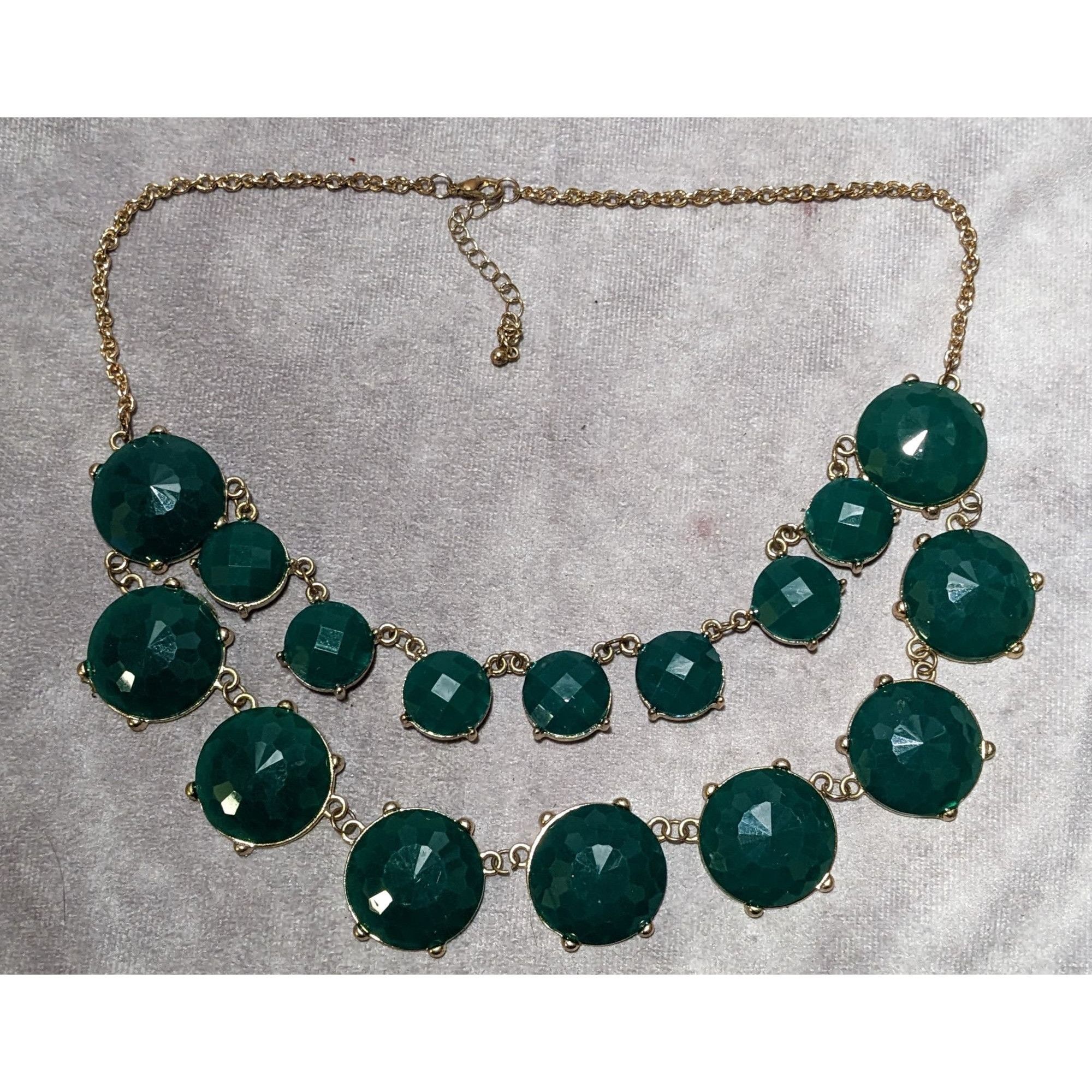 Other Y2K Glam Chunky Green Gemmed Statement Necklace Size ONE SIZE - 8 Thumbnail